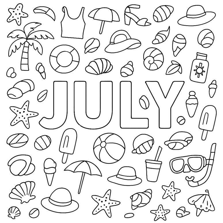 Coloring page July