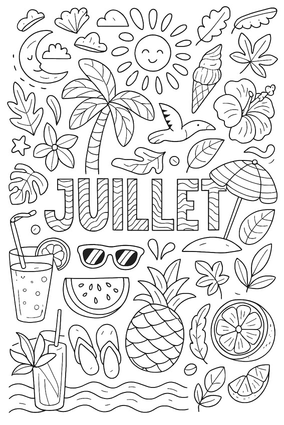 Coloring page Juillet