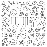 Dibujo descargable - July - Julio