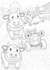 Hoja para colorear - vacas - Super Mario World