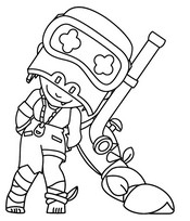 Dibujo descargable - Alli - Brawl Stars - Alli y Trunk