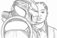 Dibujo para imprimir - Riri Williams se convierte en Ironheart - Ironheart