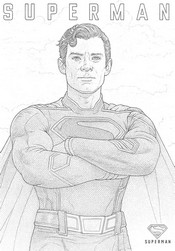 Hoja para colorear - Un héroe en las nubes - Superman