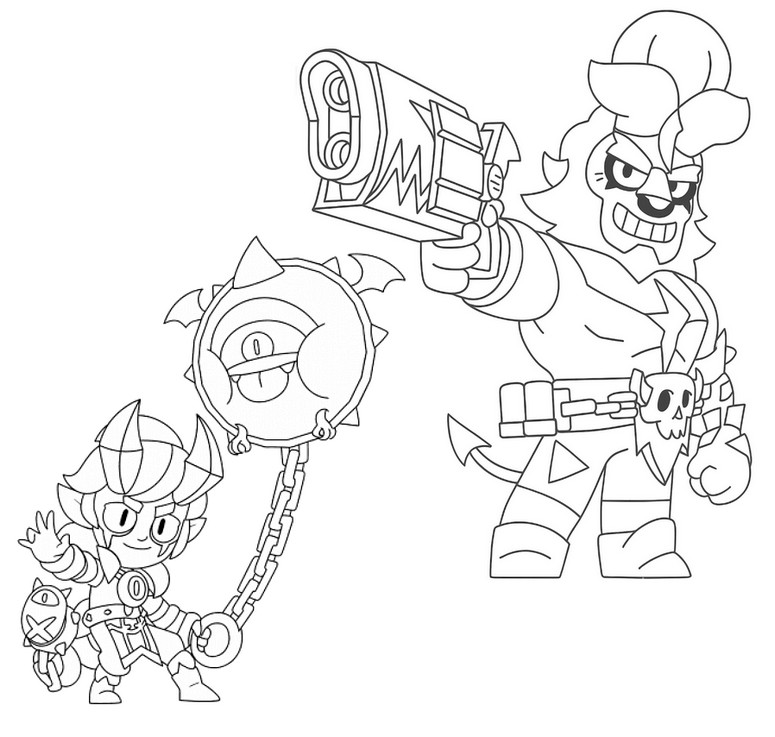 Kleurplaat Hellbull & Grim Gus