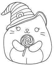 Dibujo para imprimir - Jack el gato negro - Squishmallows