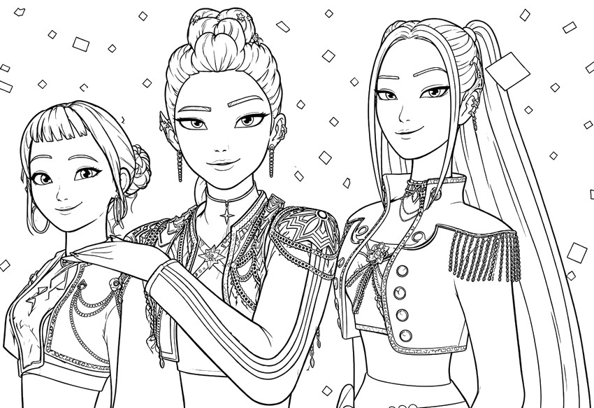 Immagine da colorare - Battle for the Fans - KPop Demon Hunters