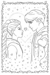 Ausmalbild zum Herunterladen - Valentinstag - KPop Demon Hunters