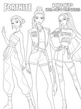 Renklendirilecek çizim - Fortnite - KPop Demon Hunters