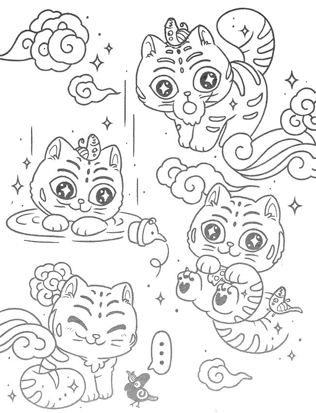 Tulostakaa värityskuvia Kawaii