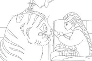 Kleurplaat om te printen - Rumi ontvangt het bericht - Derpy - KPop Demon Hunters