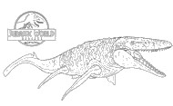 Kleurplaat - Mosasaurus - Jurassic World Rebirth