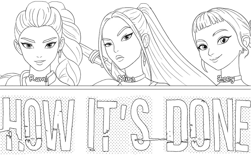 Printable coloring - How It's Done - KPop Demon Hunters - Songs