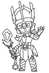 Lámina para colorear - AMBER CABALLERA - Brawl Stars - Caballeros de la mesa Starr