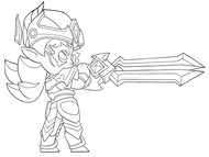 Dibujo descargable - BELLE CABALLERA - Brawl Stars - Caballeros de la mesa Starr