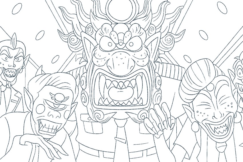 Dibujo para colorear Escuadrón Demonio en una Misión