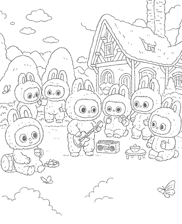 Dibujo para colorear - Have a seat - Labubu