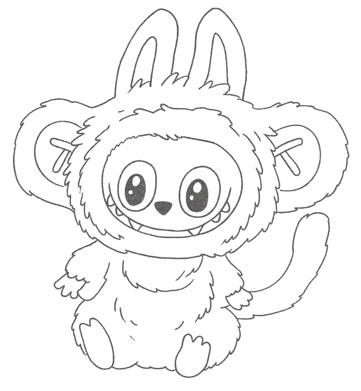 Dibujo para imprimir - Disfraz de león - Labubu