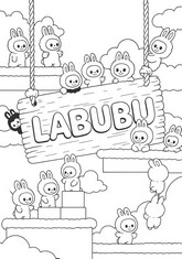 色塗り用イラスト - The Monsters Pin For Love - Labubu ラブブ
