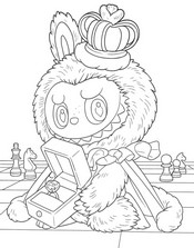 色を塗る絵 - Let’s Checkmate - Labubu ラブブ