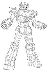 Kleurplaat om te downloaden - Dino Megazord - Fortnite Shock 'N Awesome
