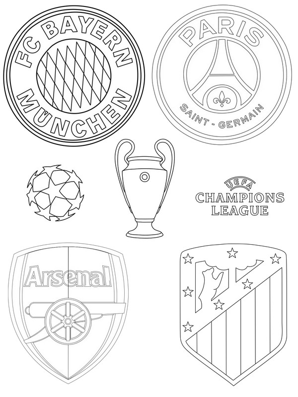 Coloriage à télécharger - Demi-finales - Ligue des champions UEFA 2025-2026