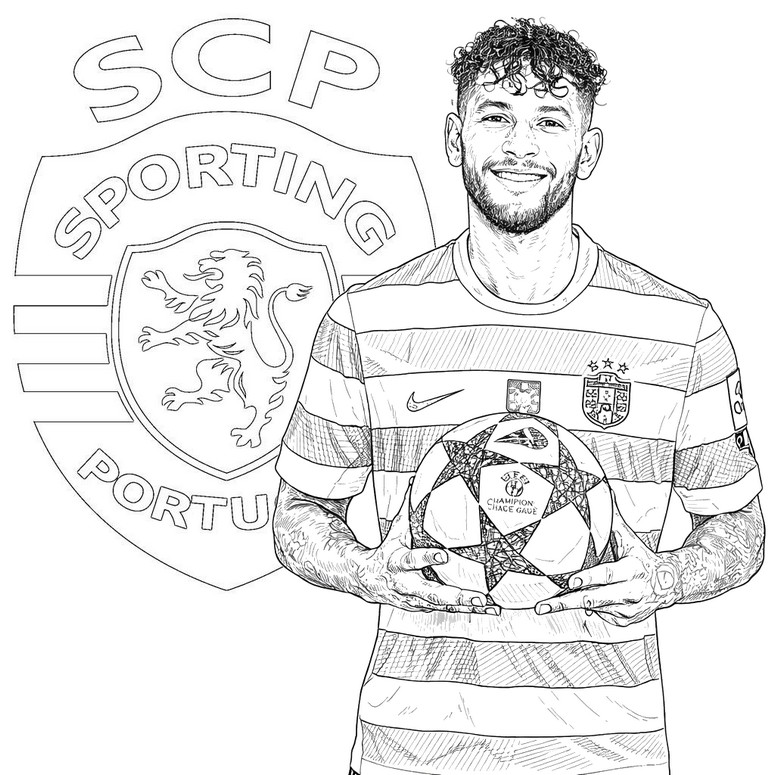 Coloring sheet - Luis Suárez - UEFA Champions League 2025-2026