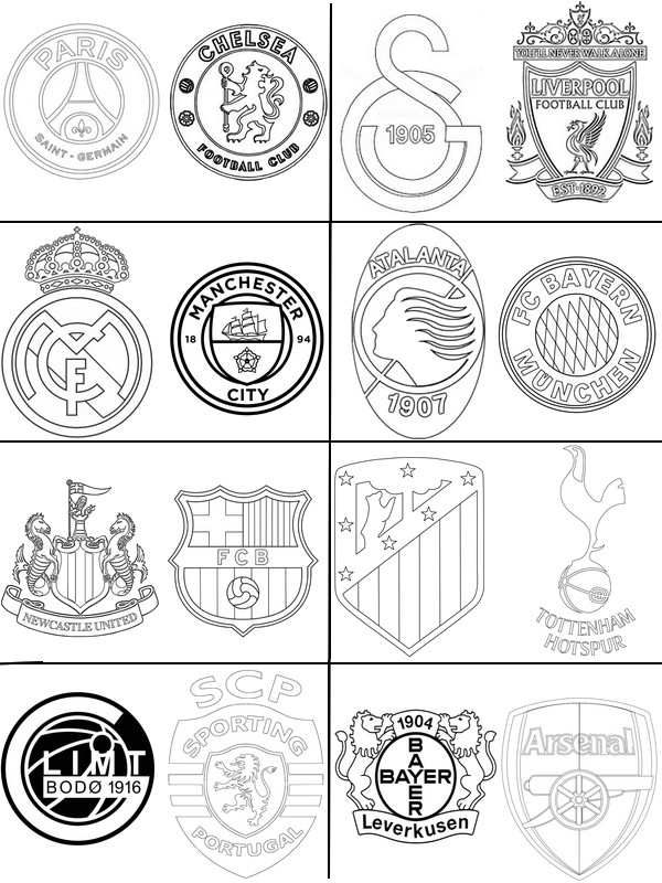 Drawing to color - round of 16 - UEFA Champions League 2025-2026