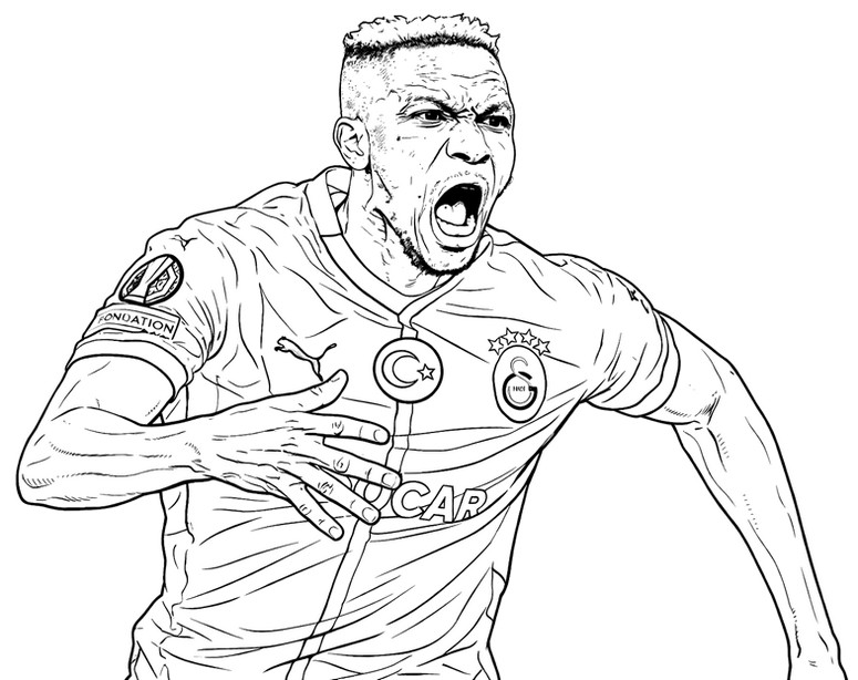 Ausmalbild - Victor James Osimhen - UEFA Champions League 2025-2026