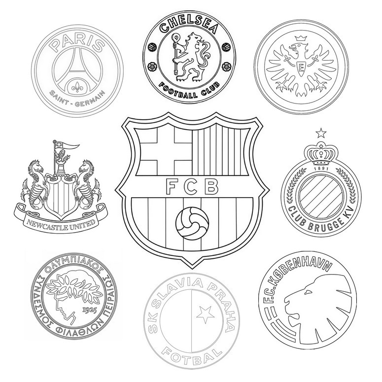 Coloring sheet - FC Barcelona - UEFA Champions League 2025