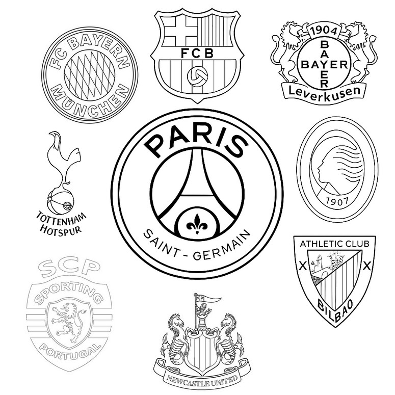 Downloadable coloring - Paris Saint-Germain - UEFA Champions League 2025
