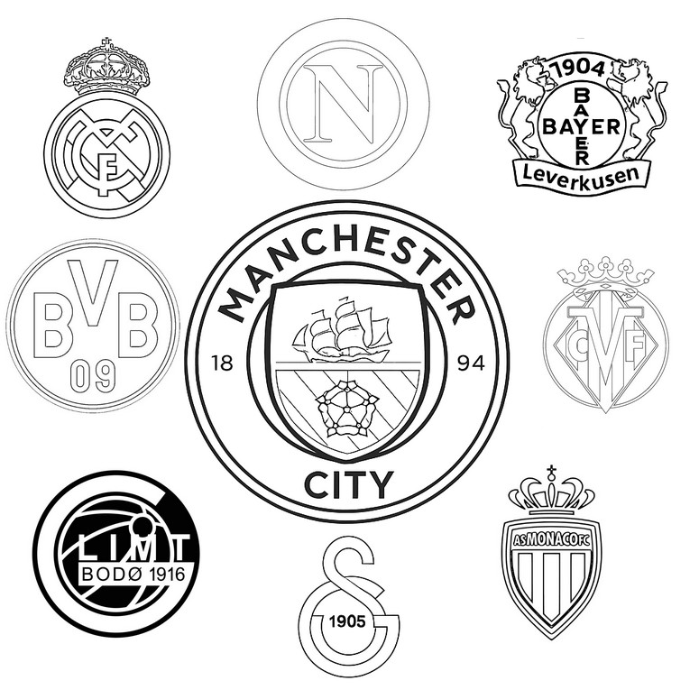 Image to color - Manchester City - UEFA Champions League 2025