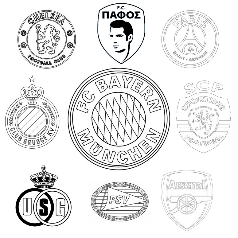 Downloadable coloring - Bayern Munich - UEFA Champions League 2025