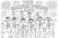 Feuille de coloriage - PSG Champion 2026 - Ligue des champions UEFA 2026