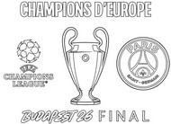 Coloriage gratuit - PSG Champion d’Europe 2026 - Ligue des champions UEFA 2026