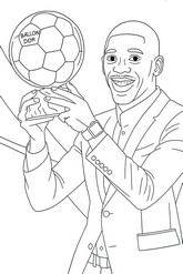 Kolorowanka do druku - Ousmane Dembélé - Ballon d'Or - Liga Mistrzów UEFA 2025-2026