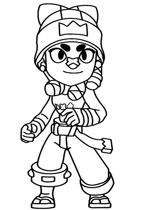 Downloadable coloring - Mina - Brawl Stars x Subway Surfers