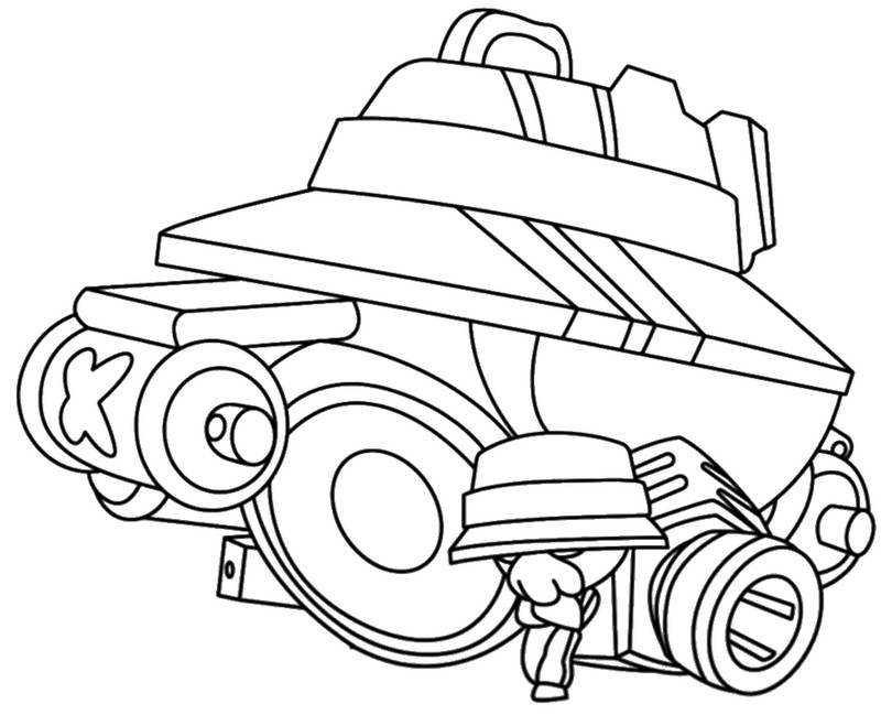 Printable coloring - Jam Master Hank - Brawl Stars x Subway Surfers