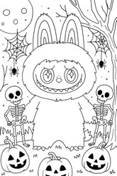 Drawing to color - The skeletons - Labubu - Halloween