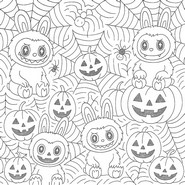 Coloring sheet - Spiders - Labubu - Halloween