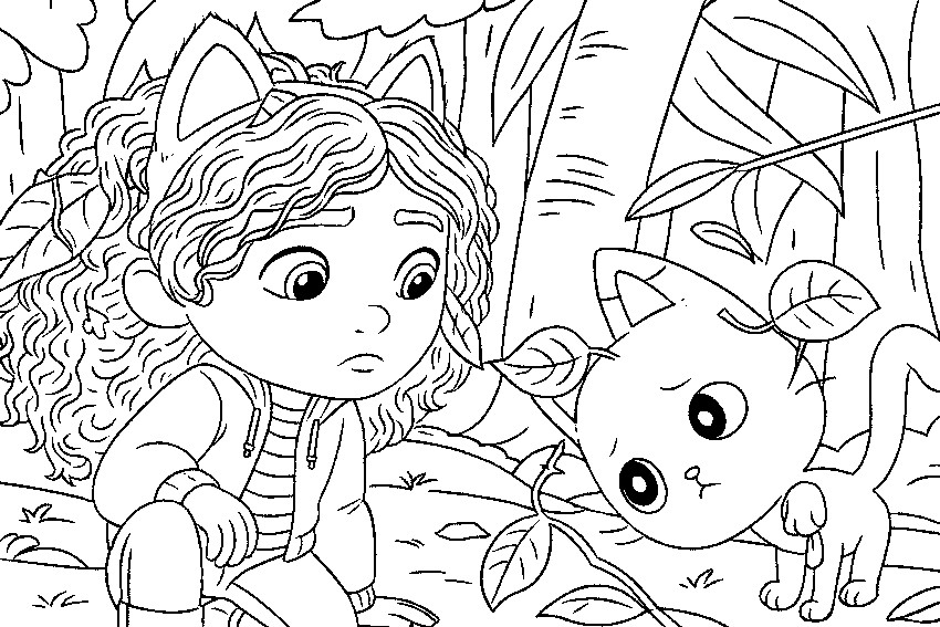 Darmowa kolorowanka - Gabby & Pandy - Gabby’s Dollhouse: Film