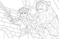 Printable coloring - The statue - Wolf King