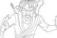 Coloring page - Flashes in the eyes - Wolf King