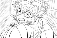 Printable coloring - The statue - Demon Slayer: Infinity Castle
