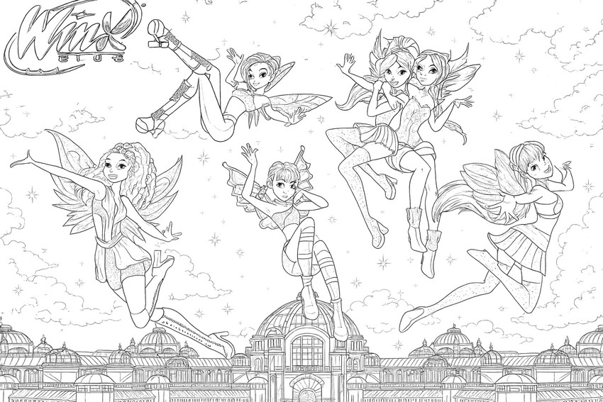 Inkleurbare afbeelding - Boven het Magische Paleis - Winx Club: The magic is back
