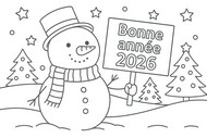 塗り絵 - Bonne Année - 2026年明けましておめでとうございます