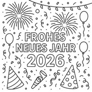 Disegno scaricabile - Frohes Neues Jahr - Felice Anno Nuovo 2026