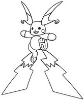 Zeichnung zum Ausmalen - Mega Raichu X - Mega-Entwicklung in Pokemon-Legenden: Z-A