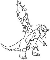 Bild zum Ausmalen - Mega Baxcalibur - Mega-Entwicklung in Pokemon-Legenden: Z-A