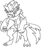 Ausmalblatt - Mega Zeraora - Mega-Entwicklung in Pokemon-Legenden: Z-A