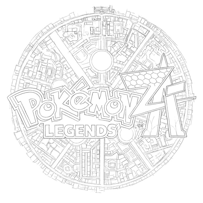塗り絵用紙 - 地図 - ポケモンレジェンズZ-A